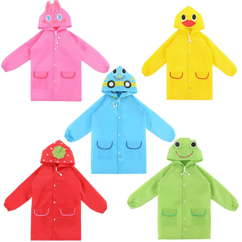 Cartoon Animal Waterproof Kids Raincoat