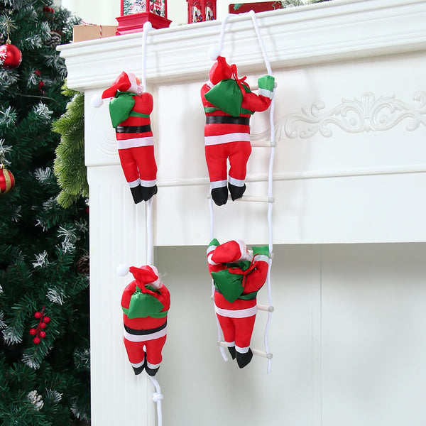 Santa Claus Climbing Ladder