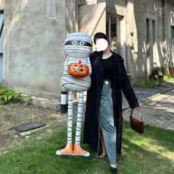 Mummy Holding Pumpkin Aluminum