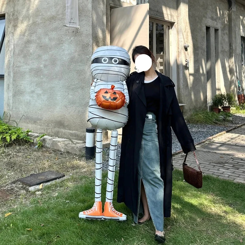 Mummy Holding Pumpkin Aluminum