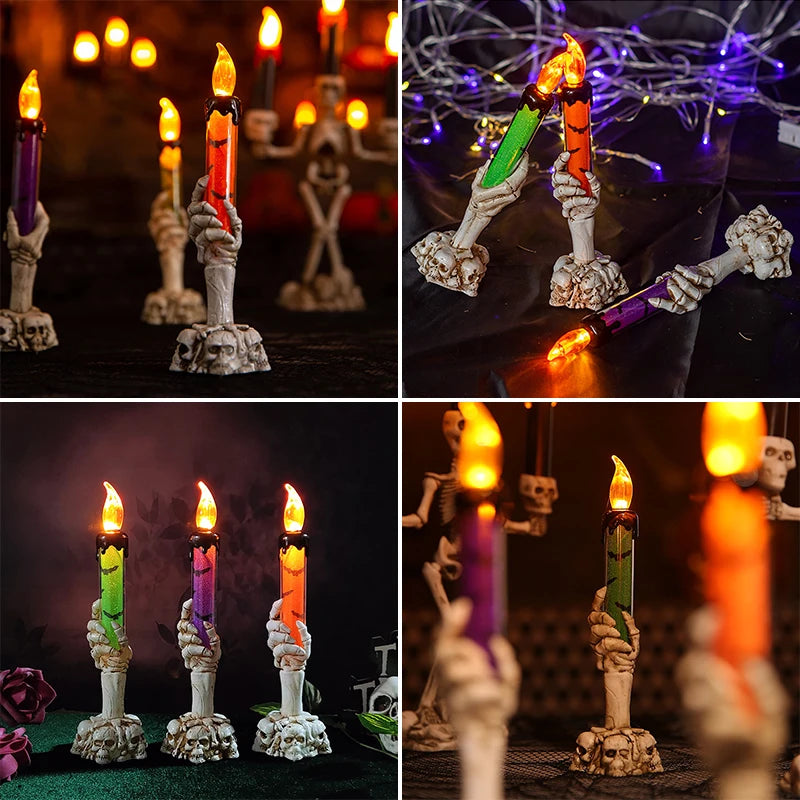 Skeleton Hand Candles lights