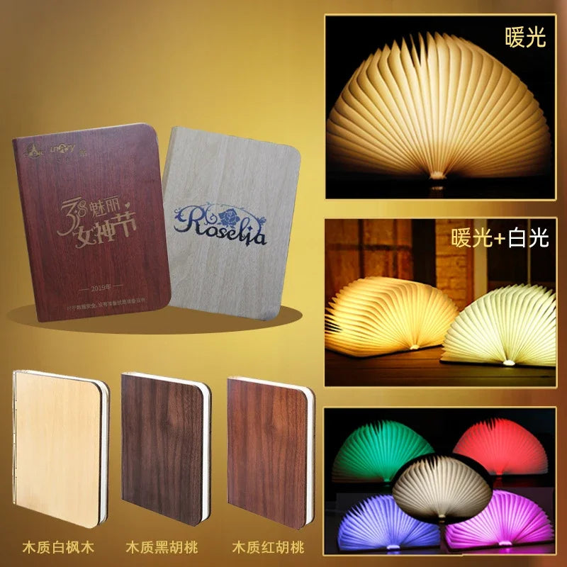 Wooden Book Light Decor