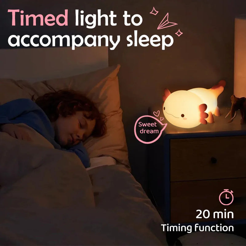 Cute Axolotl Night Light